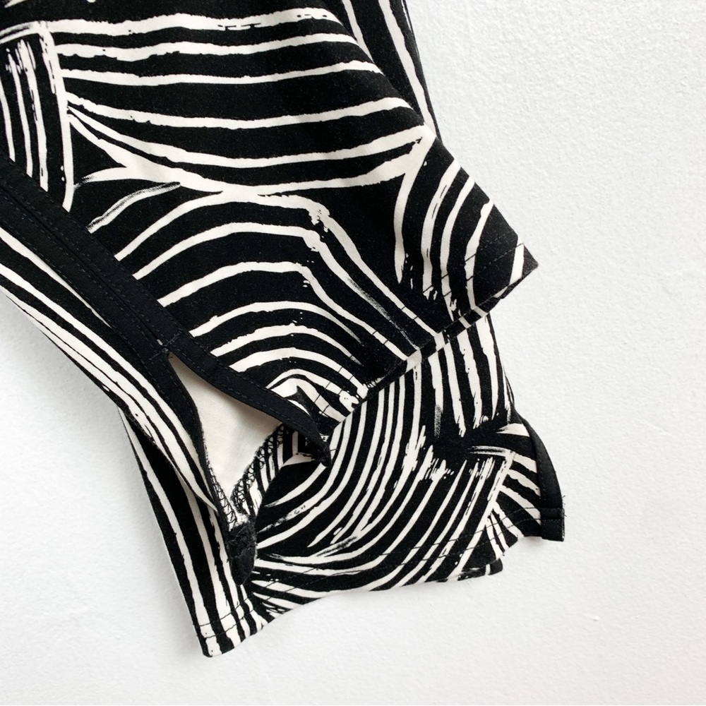 Elie. Elie Tahari Geo-Curves Zebra Print Stretch Cropped Pants Sz S - Picture 7 of 9